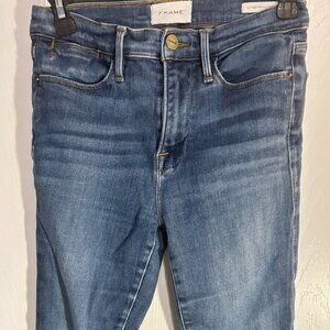 Frame Le High Skinny Crop Jeans Size 28 x 25 Med Wash